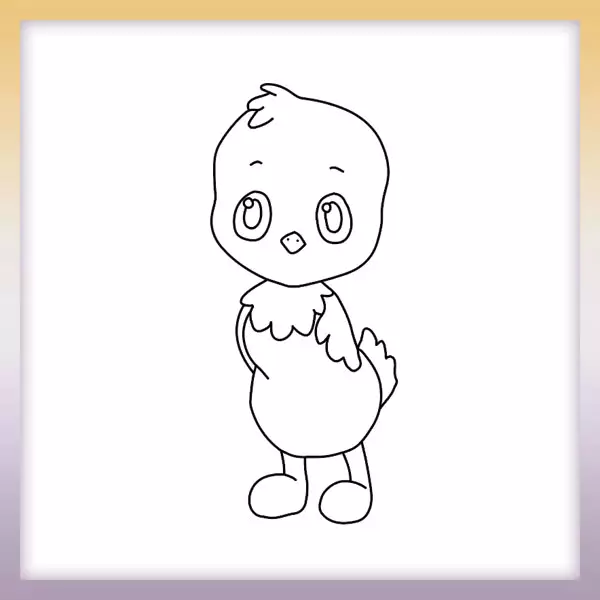 Little chicken - Online coloring page