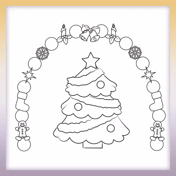 Omaľovánka - Vianočný strom