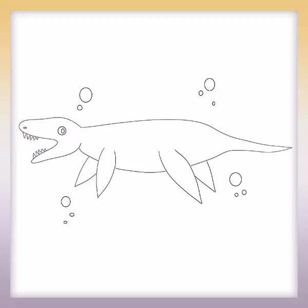 Dinosaur - Mosasaurus - Online coloring page