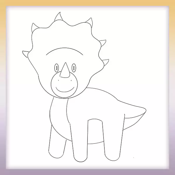 Dinosaur - Triceratops - Online coloring page