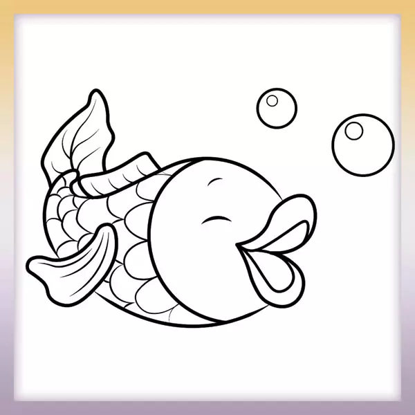Happy fish - Online coloring page