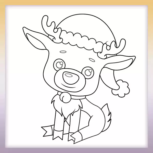 Christmas reindeer - Online coloring page