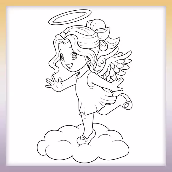 Cute angel - Online coloring page