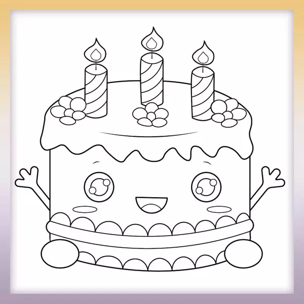 Little birthday cake - Online coloring page