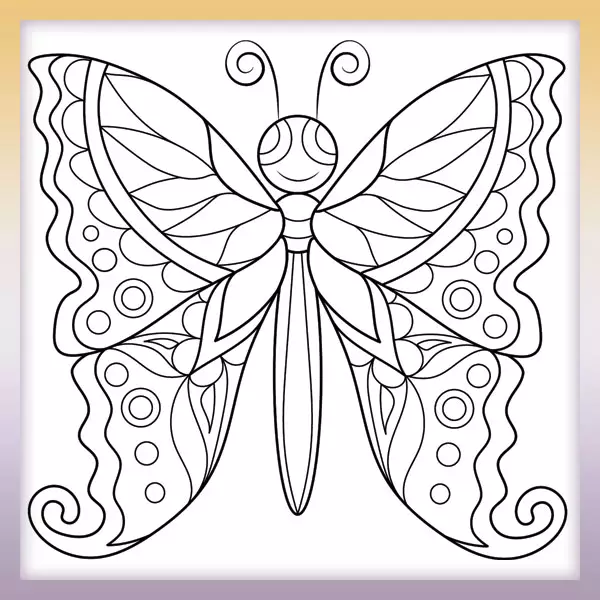Butterfly - Mandala - Online coloring page