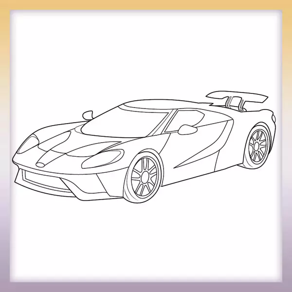 Sports car - Online coloring page