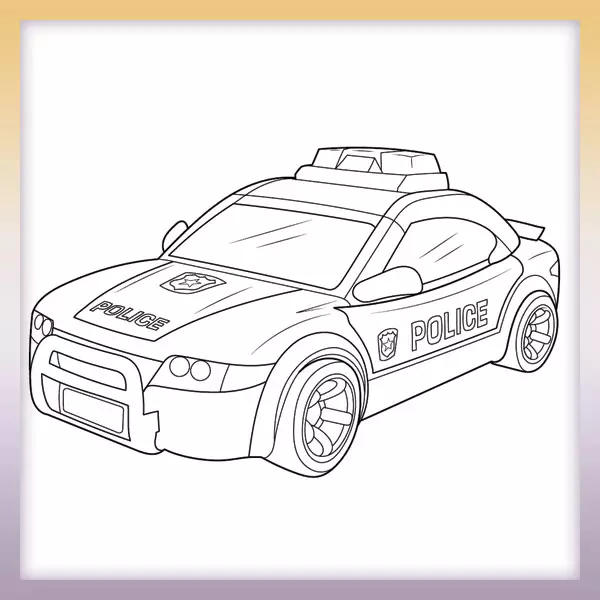 Police car - Online coloring page