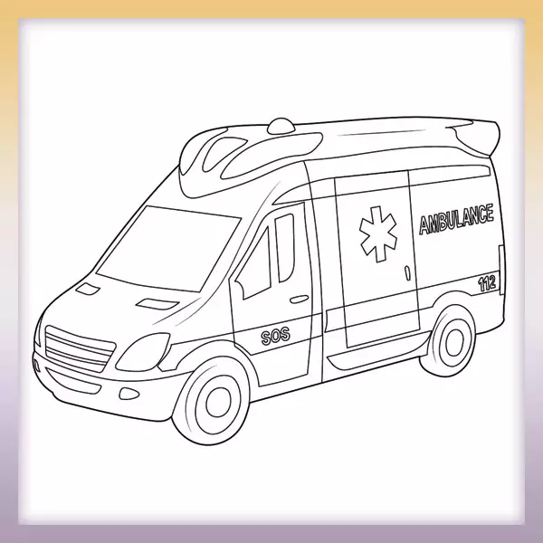 Ambulance - Online coloring page