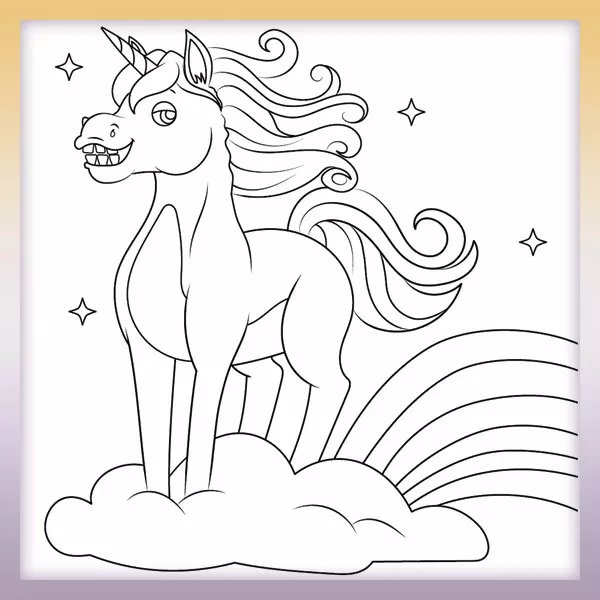 Silly unicorn - Online coloring page