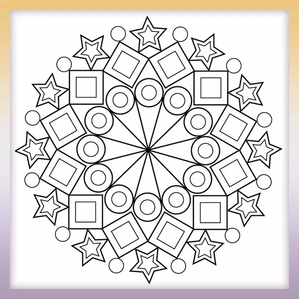 Geometrical Mandala - Online coloring page