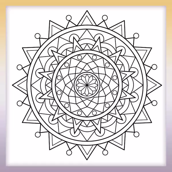 Triangular Mandala - Online coloring page