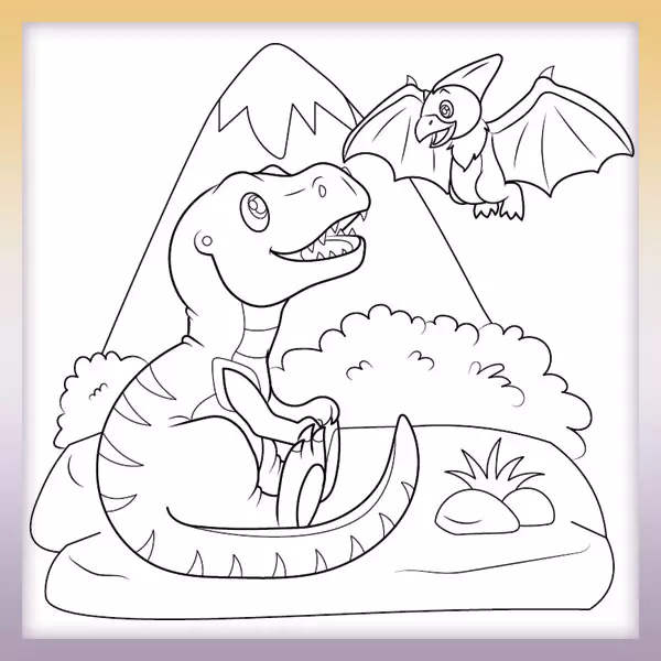 Little T-Rex - Online coloring page