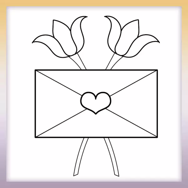 Love letter - Online coloring page