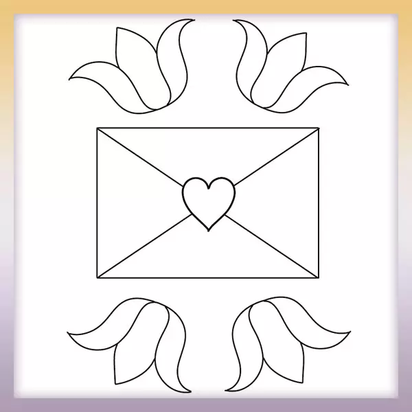 Love letter - Online coloring page