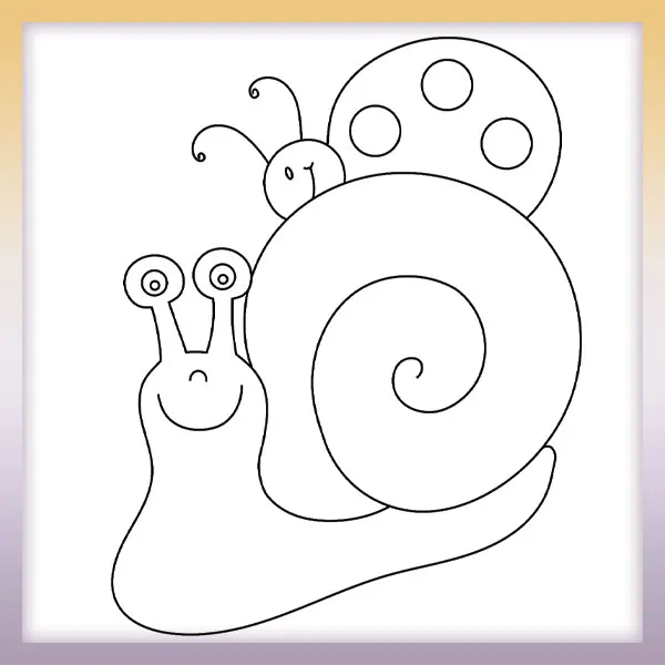 Snail and ladybug | Online coloring page