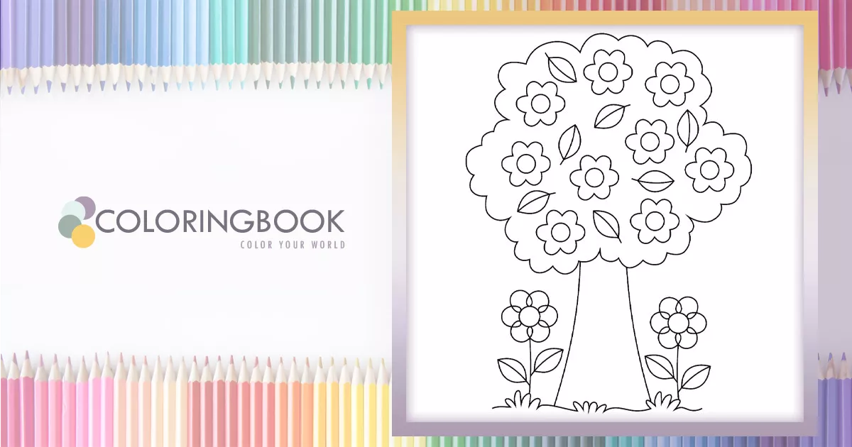 Flower tree – Coloringbook.pics