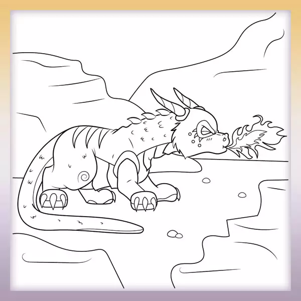 Angry dragon - Online coloring page
