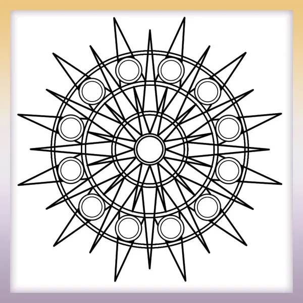 Sun Mandala | Online coloring page