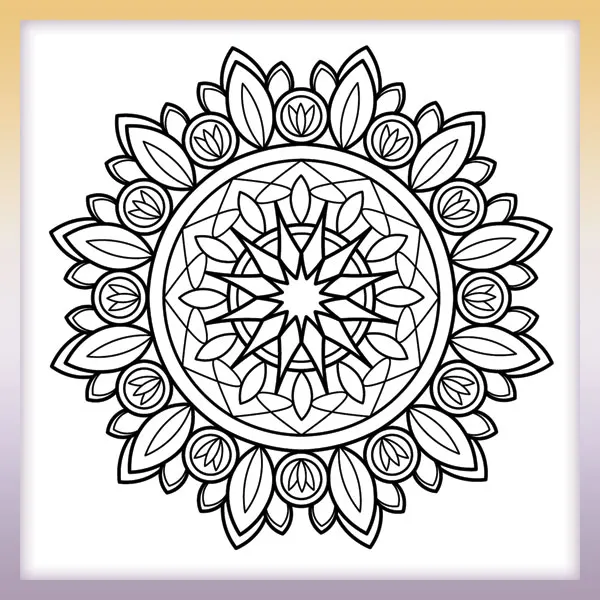 Leaf Mandala | Online coloring page