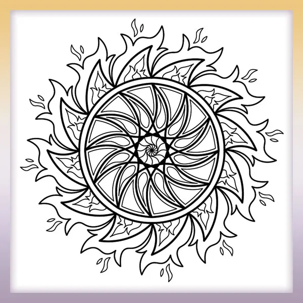 Fire Mandala | Online coloring page