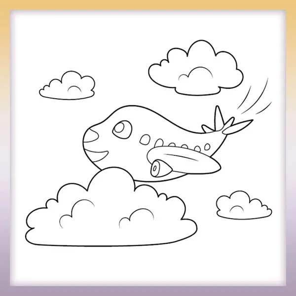 Happy Airplane | Online coloring page