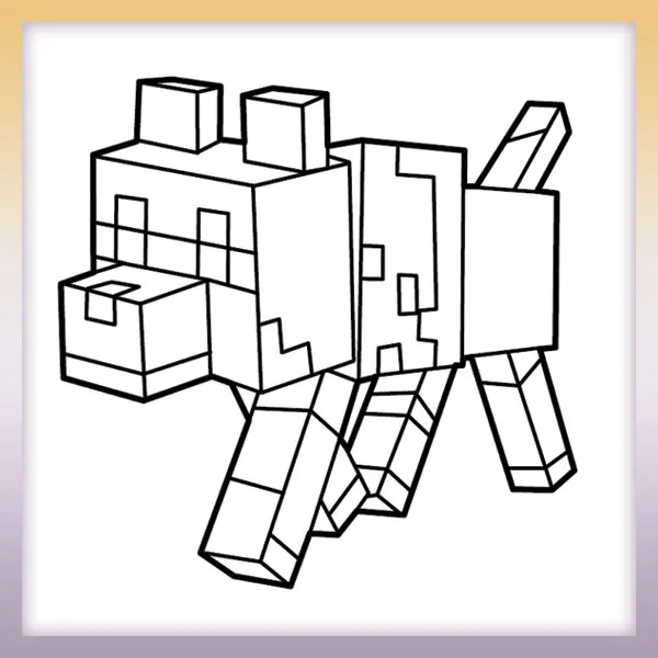 Minecraft - Wolf | Online coloring page