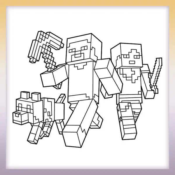 Minecraft - Friends | Online coloring page