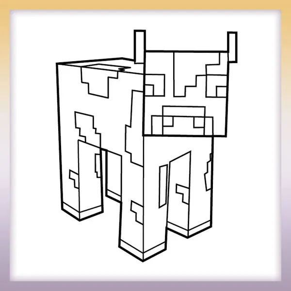 Minecraft - Cow | Online coloring page
