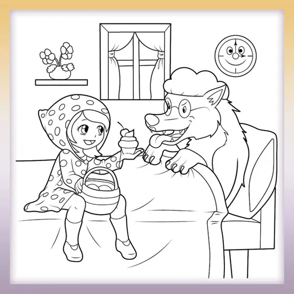 Little red riding hood | Online coloring page