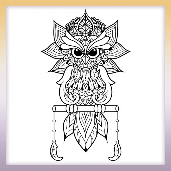 Owl mandala | Online coloring page
