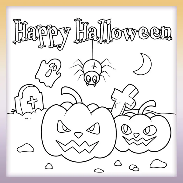 Happy Halloween | Online coloring page