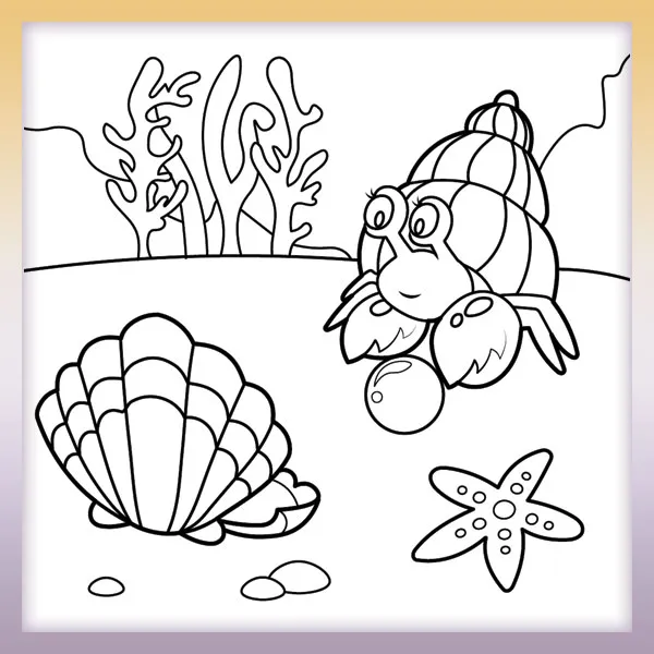 Hermit Crab and pearl | Online coloring page