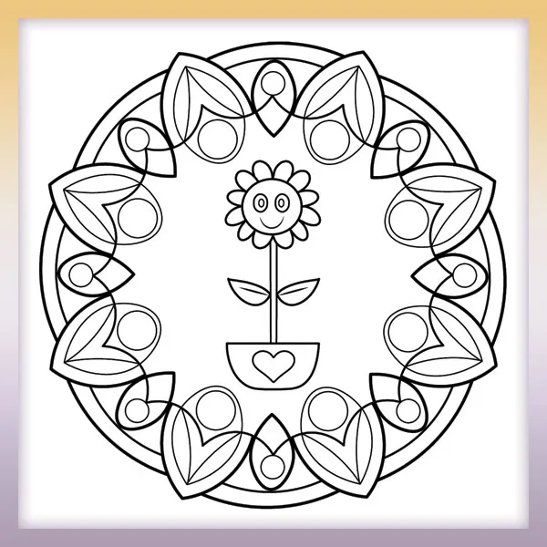 Sunflower Mandala | Online coloring page