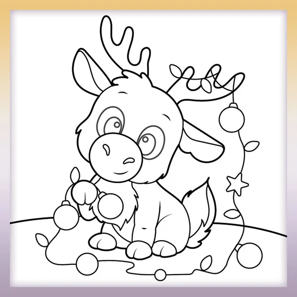 Baby Reindeer | Online coloring page