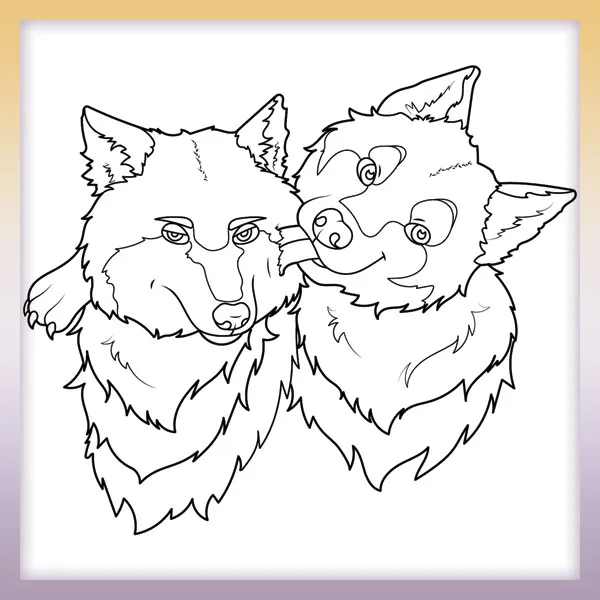 Wolves | Online coloring page