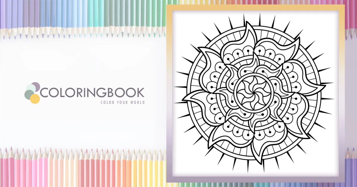 Mandala with sun rays coloring page - Coloringcrew.com