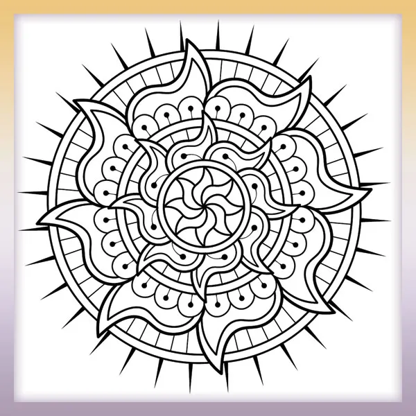 Sun Mandala | Online coloring page