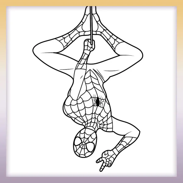 Hanging Spider-Man | Online coloring page
