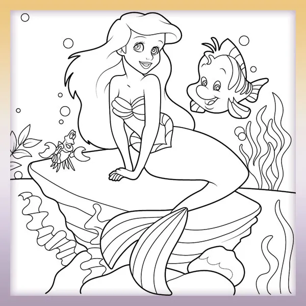 Little Mermaid Ariel | Online coloring page