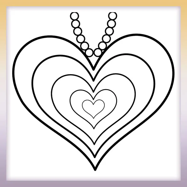 Heart talisman | Online coloring page