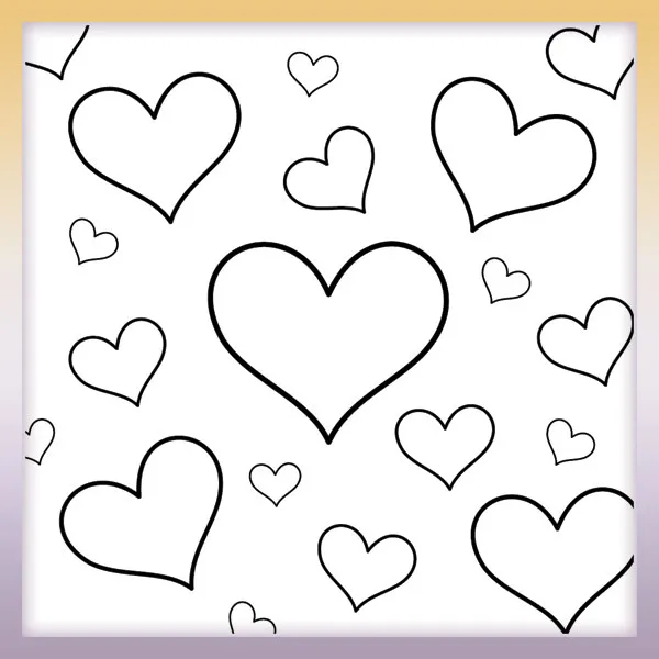 Hearts | Online coloring page