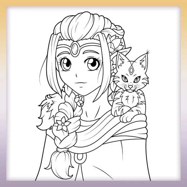 Elf girl | Online coloring page