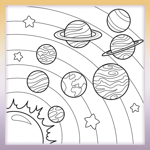 Planets in the solar system | Online coloring page