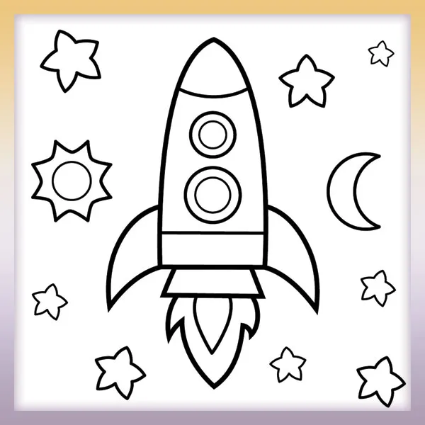 Rocket | Online coloring page