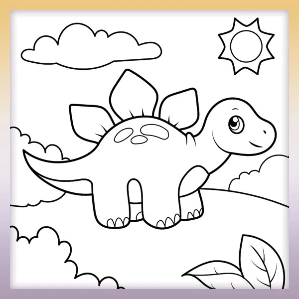 Dinosaur - Little Stegosaurus | Online coloring page