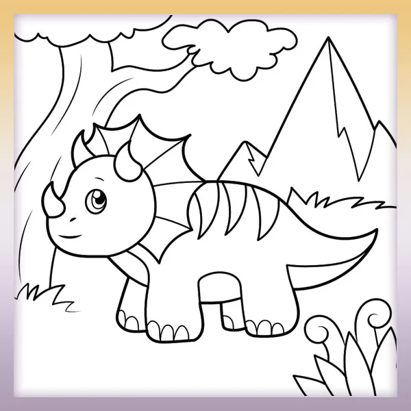 Dinosaur - Little Triceratops | Online coloring page