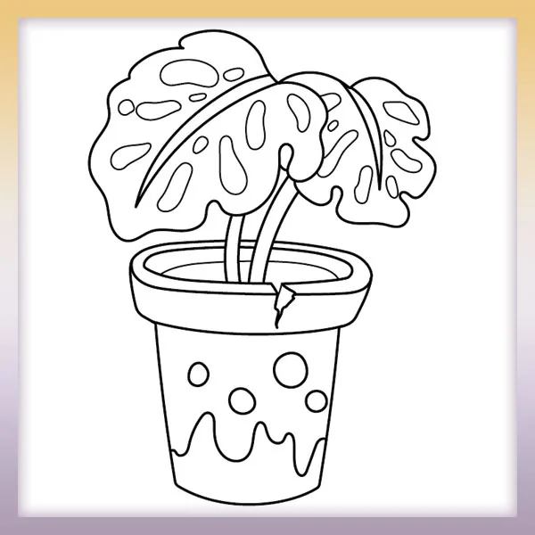 Monstera plant | Online coloring page