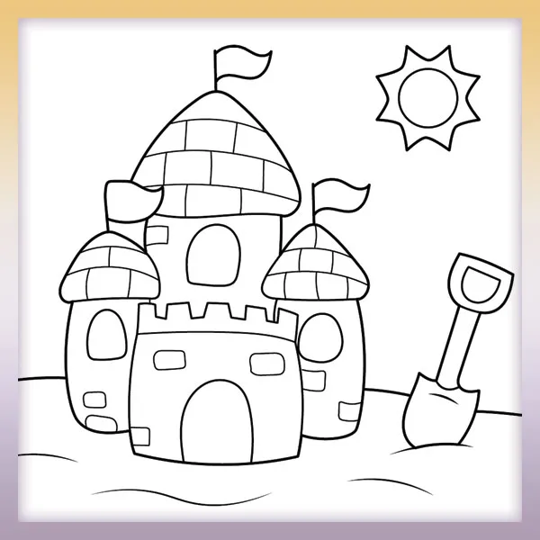 Sand castle | Online coloring page