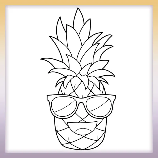 Happy pineapple | Online coloring page