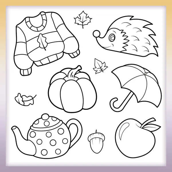 Autumn collection | Online coloring page